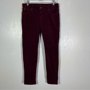 Kut from the Kloth, Wine colored Corduroy Skinny Pants. Size 8P. Excellent cond!